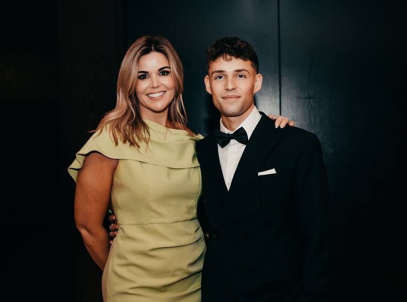 Briar Jessica with Kennedy Anderson of The Whitening Co at the New Zealand Founder Awards, Auckland 2026